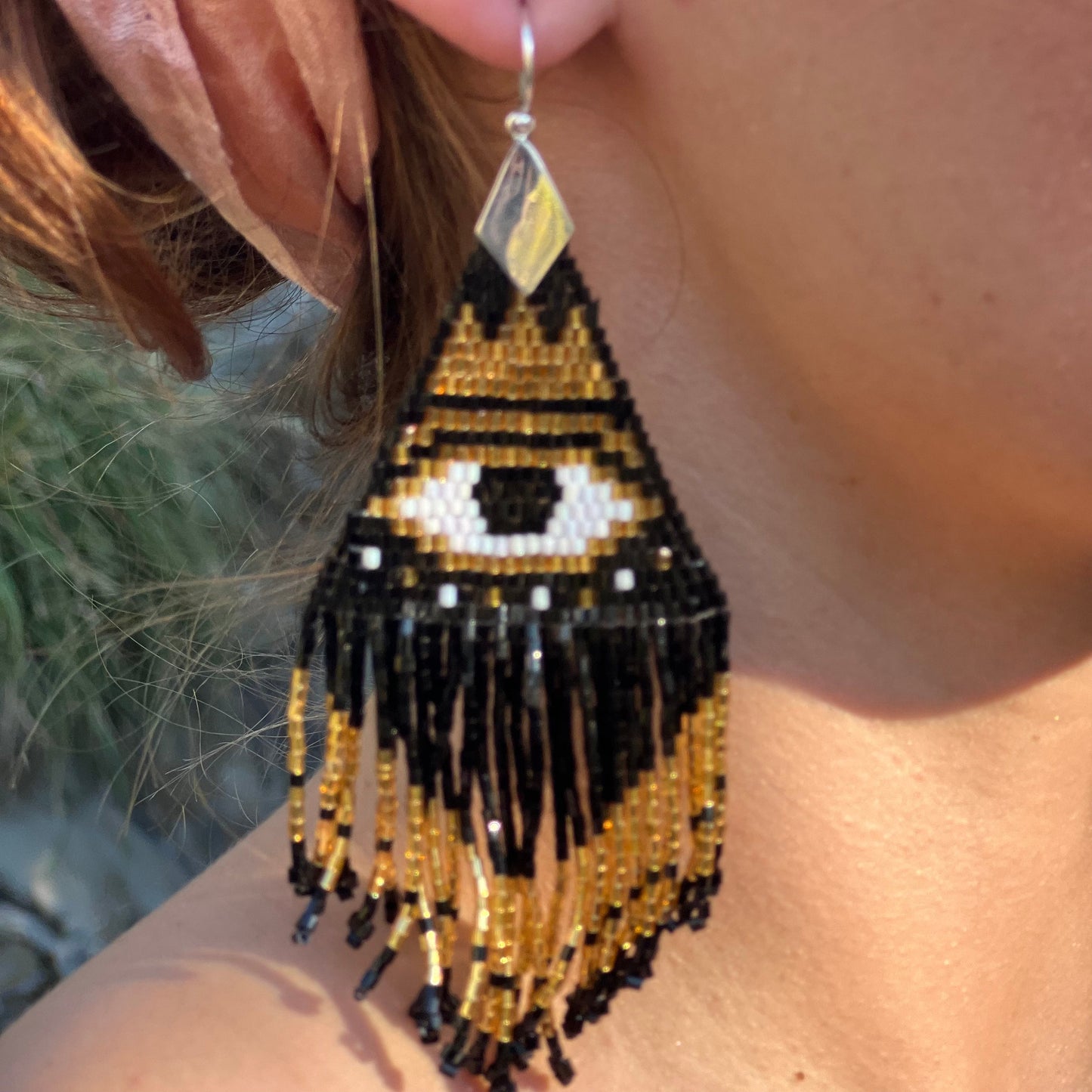 Evil Eye Beaded Earrings