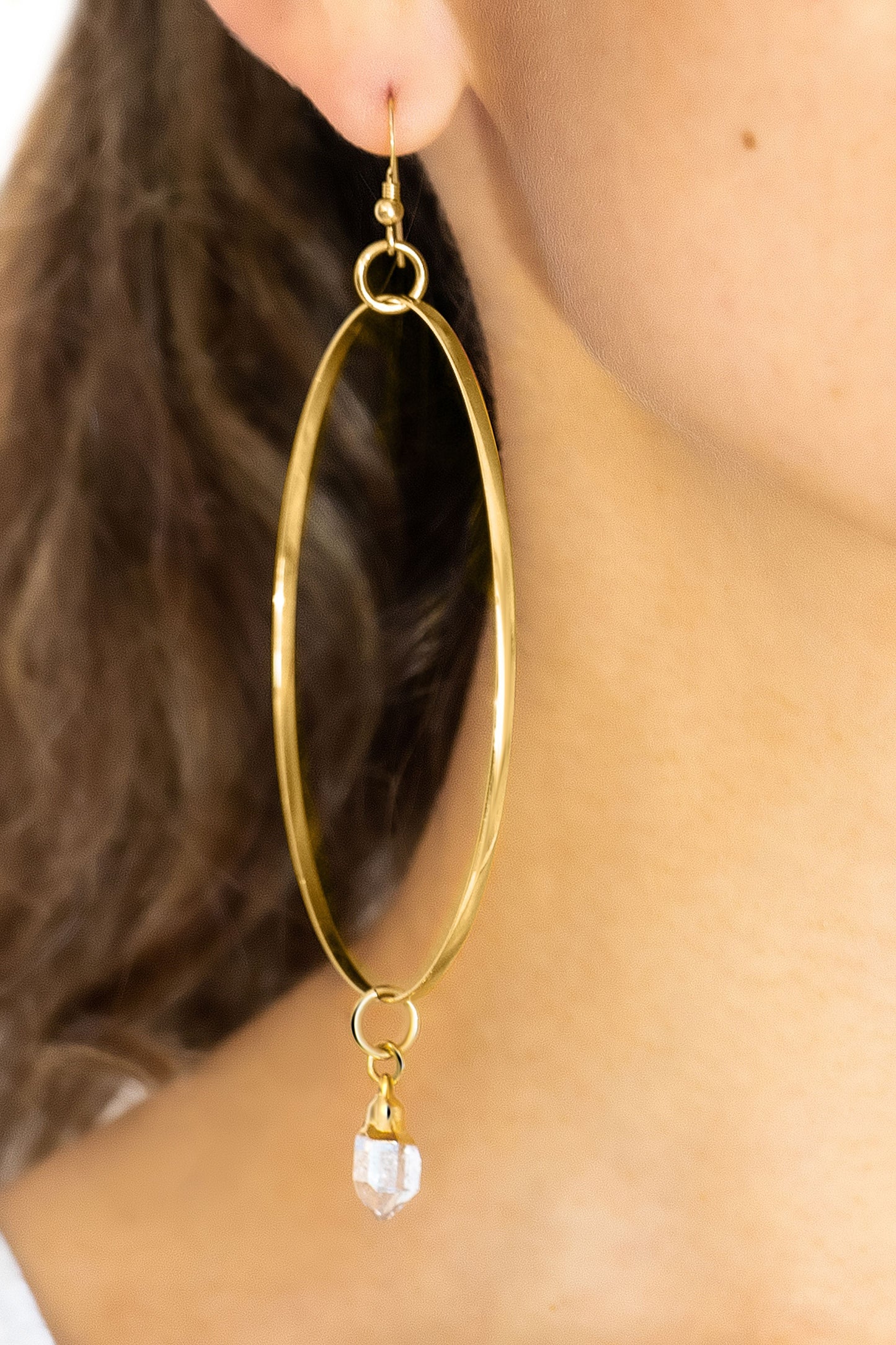 Herkimer Diamond Hoop Earrings