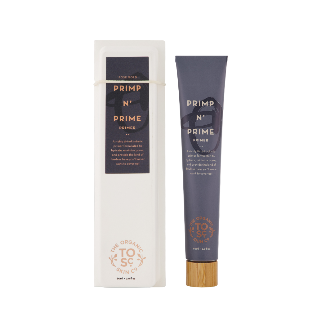 Primp 'N' Prime primer tube and packaging on a gray background