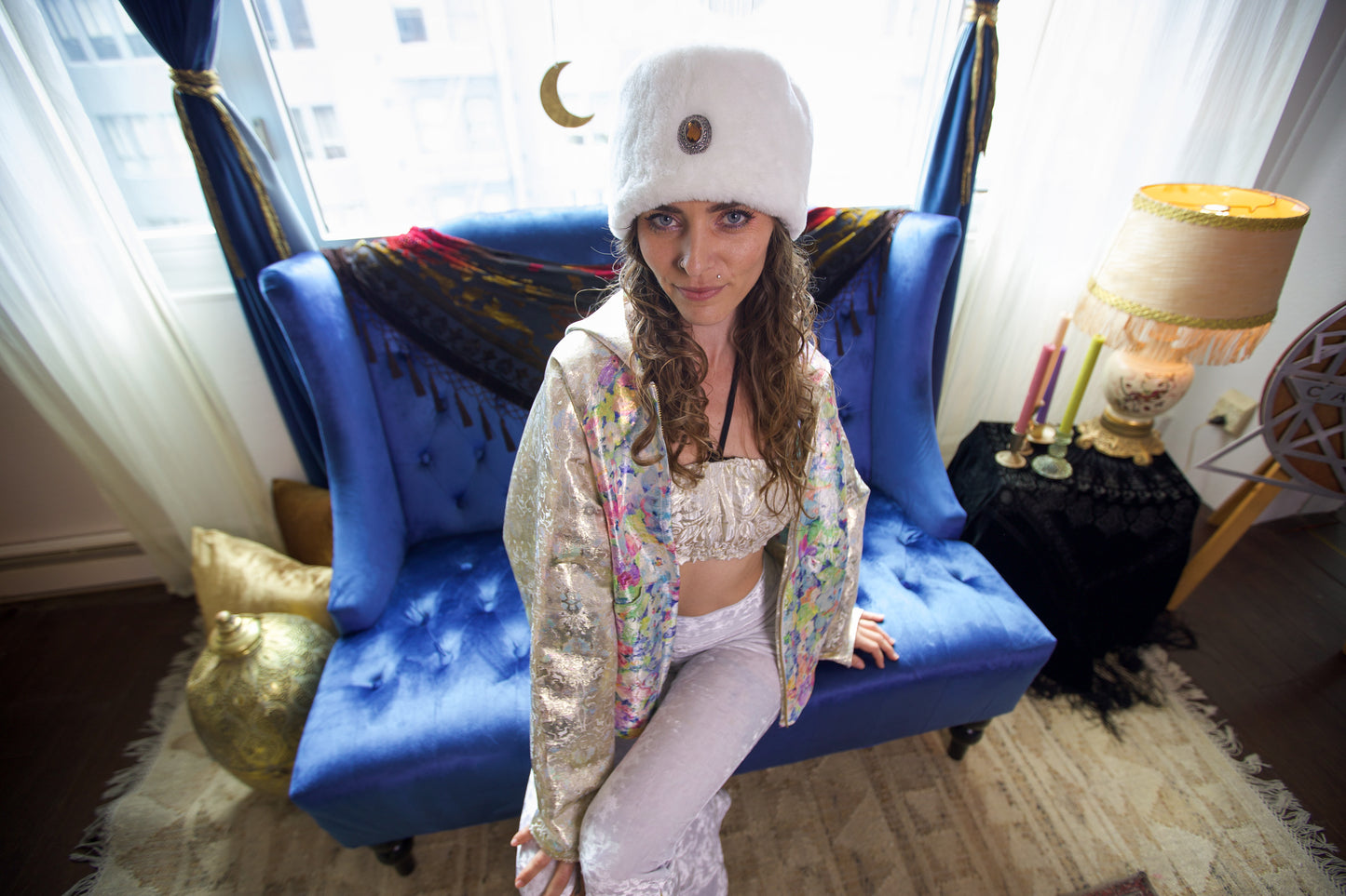 RESTOCK COMING Reversible Light Iridescent Metallic Jacket with Hood