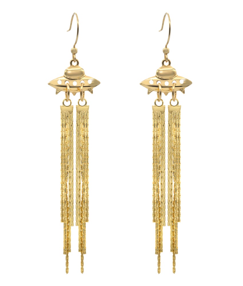 UFO Spaceship Tassel Earrings