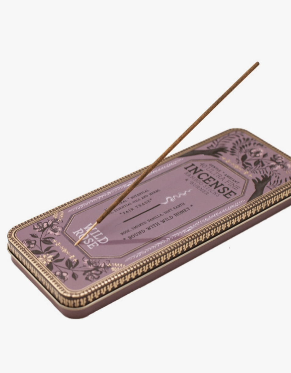 Premium Stick Incense with Tin Burner