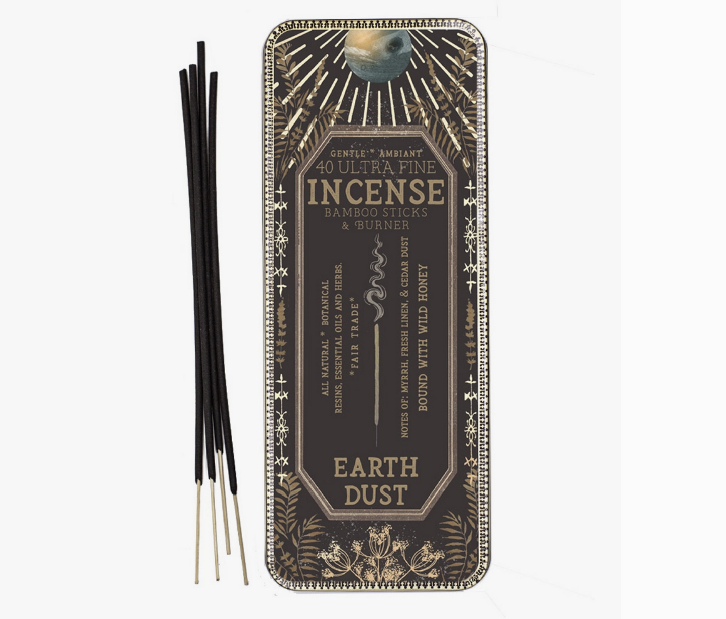 Premium Stick Incense with Tin Burner