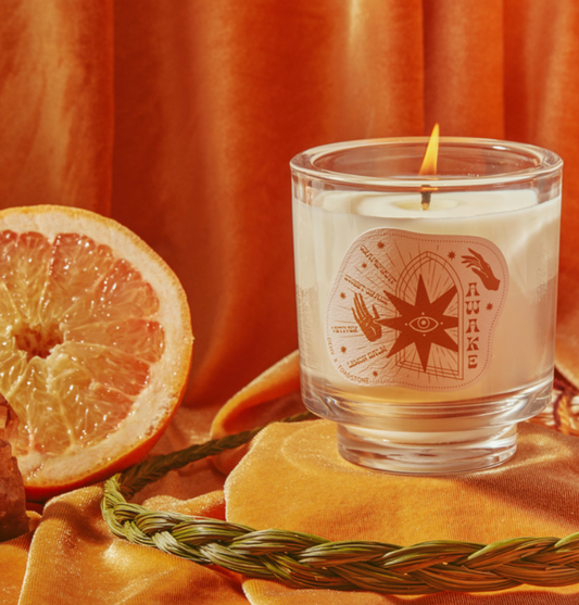 Citus Retro Glass Candle | Grapefruit, Lemon Balm, Sweetgrass, Vetiver
