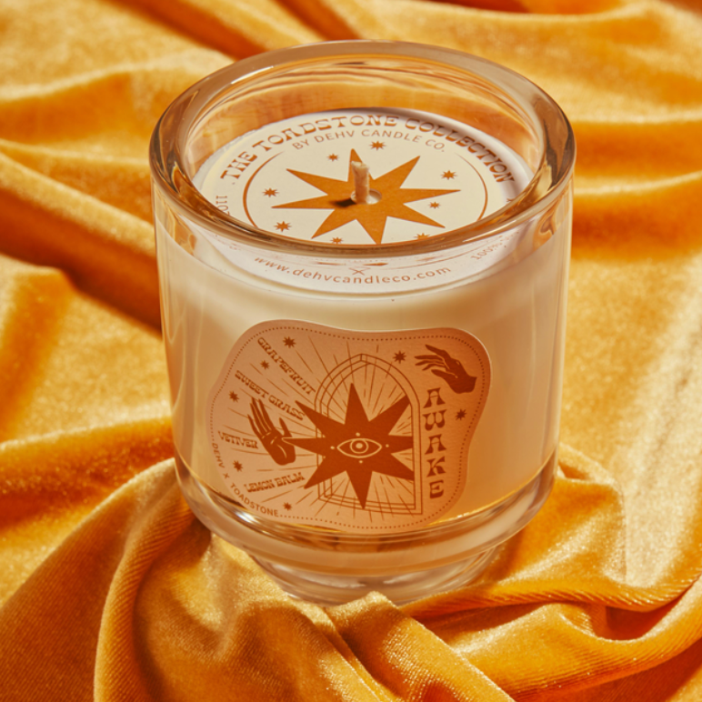 Citus Retro Glass Candle | Grapefruit, Lemon Balm, Sweetgrass, Vetiver