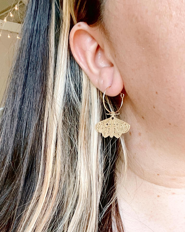18k Gold Moth Earrings