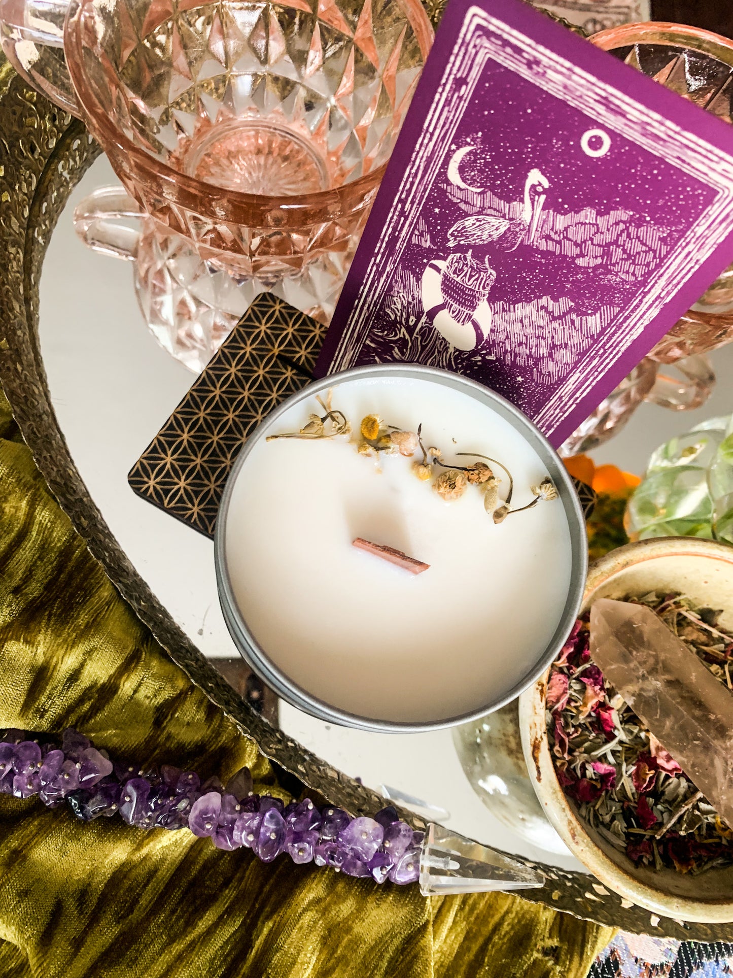 Chamomile Rose Essential Oil Candle Tin