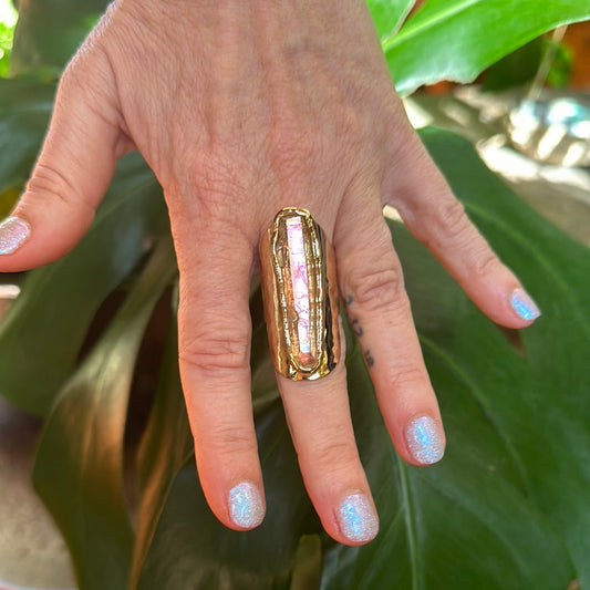 Angel Aura Lemurian Quartz Ring #8