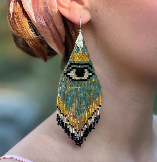 Evil Eye Beaded Earrings