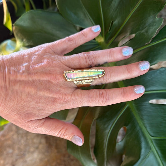 Angel Aura Lemurian Quartz Ring #3