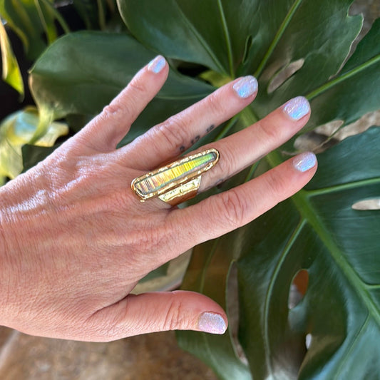 Angel Aura Lemurian Quartz Ring #3