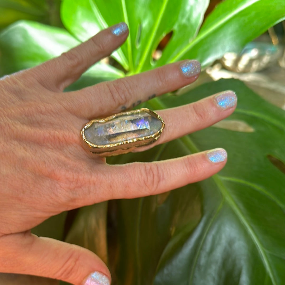 Angel Aura Lemurian Quartz Ring #7