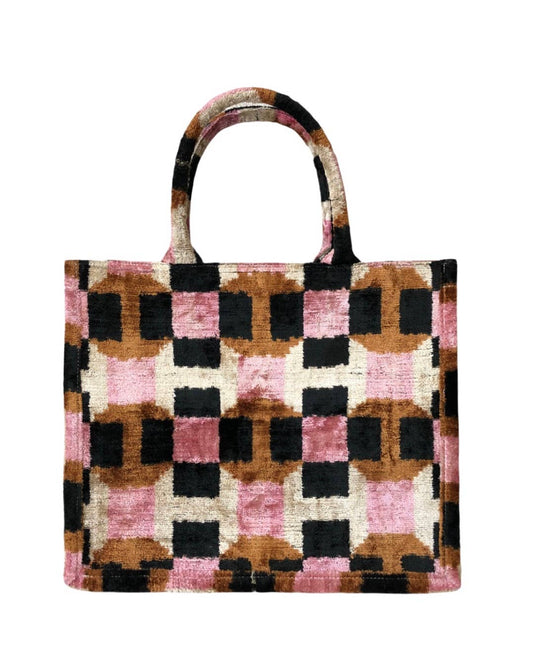 Silk Velvet Ikat Large Tote Bag