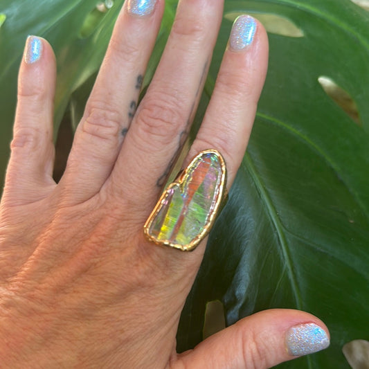 Angel Aura Lemurian Quartz Ring #5