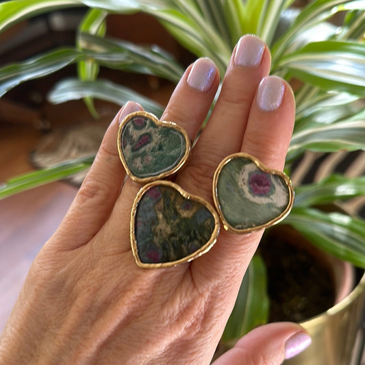 Ruby Zoisite Heart Ring