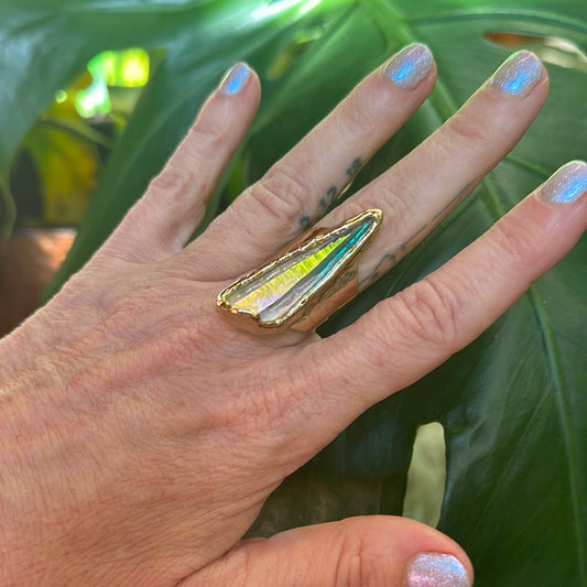 Angel Aura Lemurian Quartz Ring #9