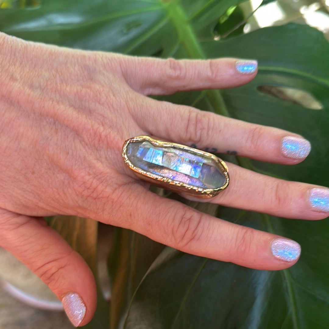 Angel Aura Lemurian Quartz Ring #7