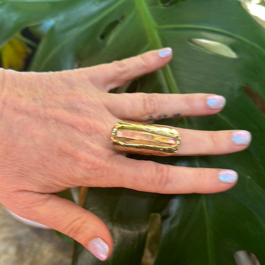 Angel Aura Lemurian Quartz Ring #8