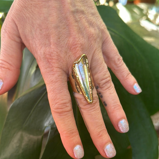 Angel Aura Lemurian Quartz Ring #9