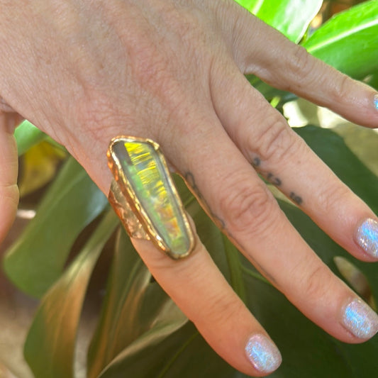 Angel Aura Lemurian Quartz Ring #6