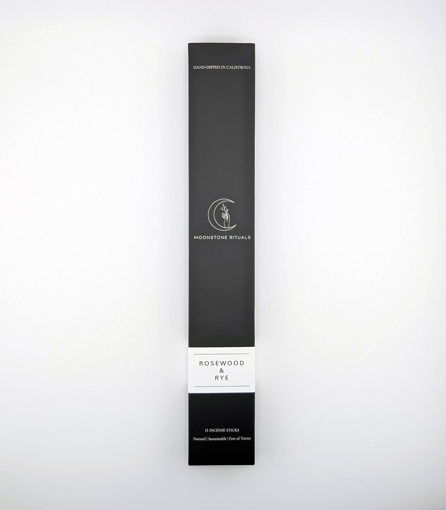Black and white box with 'Moonstone Rituals' branding on a white background