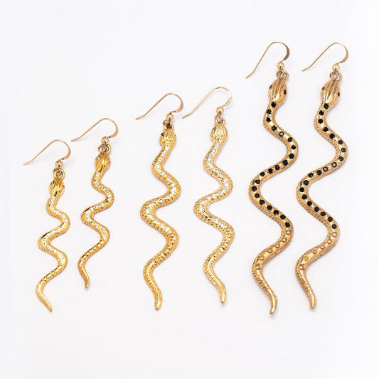 Gold Coral Snake Earrings