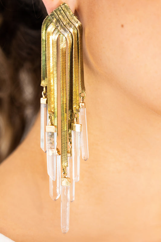 Quartz Chandelier Earrings