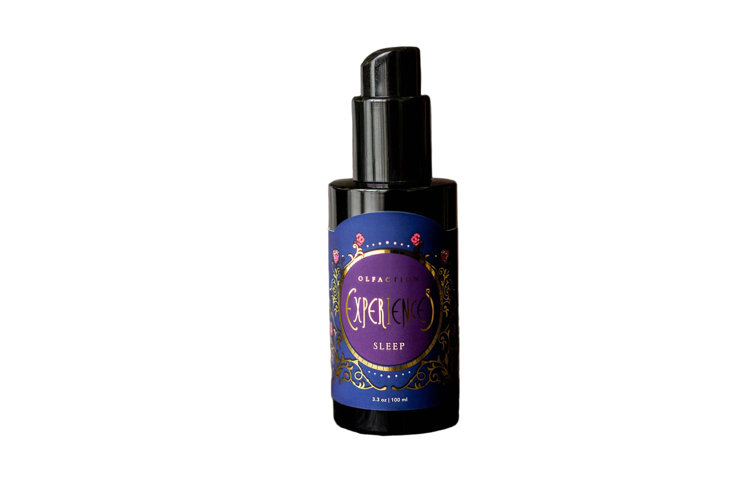 Bottle of sleep supplement with purple label on a wooden surface