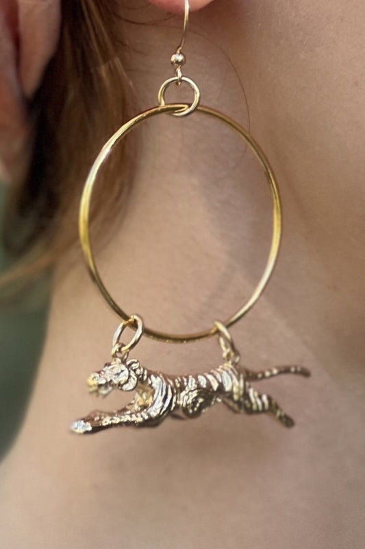 Tiger Hoops Earrings