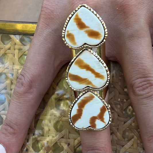 Tiger Shell Heart Ring