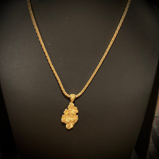 Gold nugget on rope chain