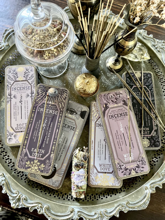 Premium Stick Incense with Tin Burner