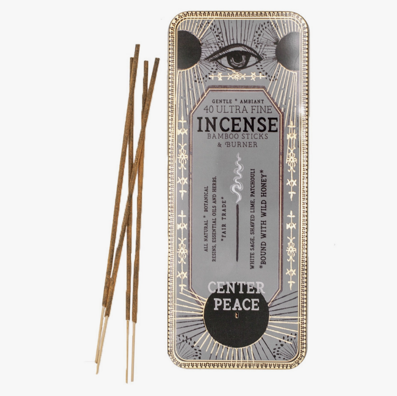 Premium Stick Incense with Tin Burner