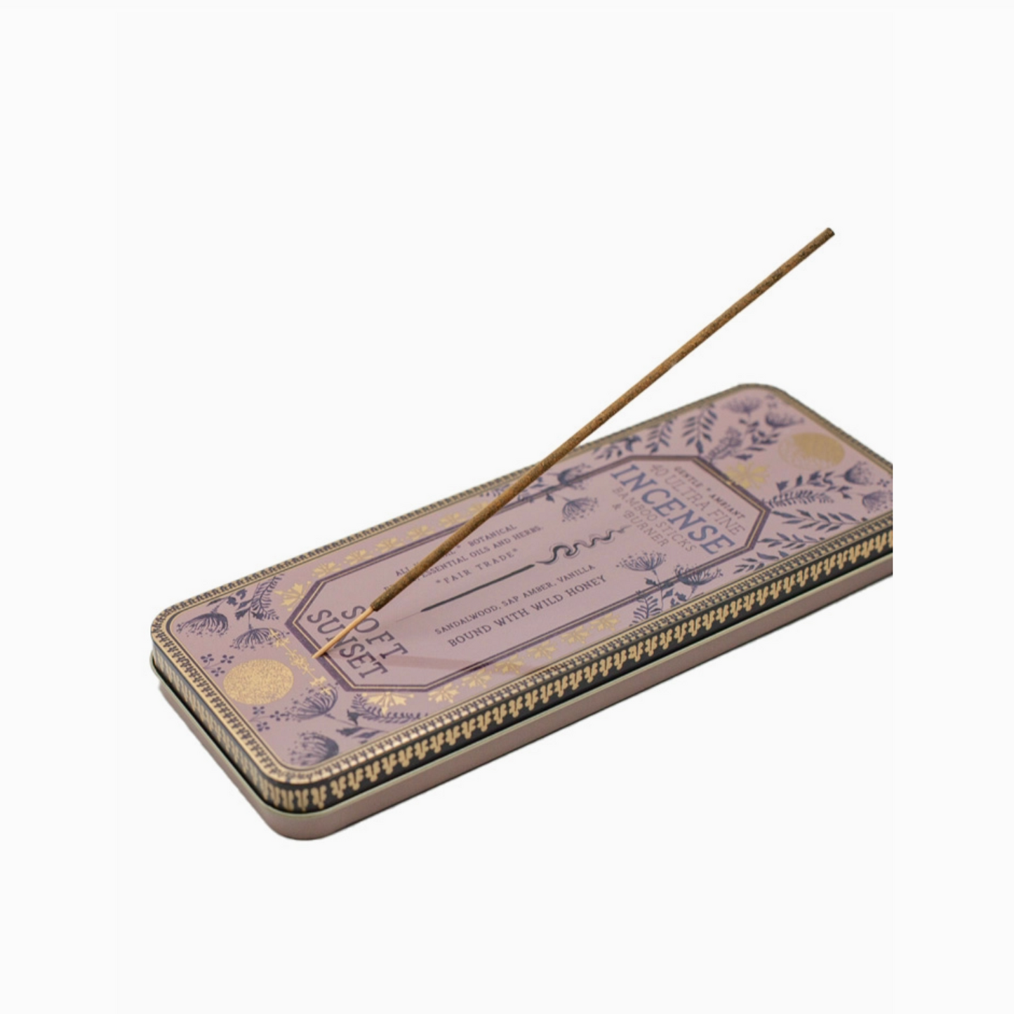 Premium Stick Incense with Tin Burner