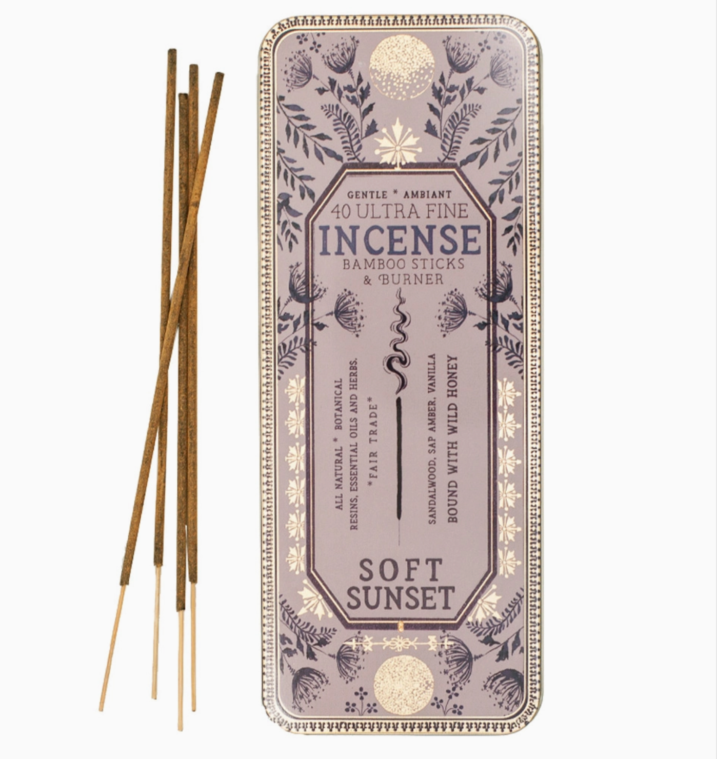 Premium Stick Incense with Tin Burner