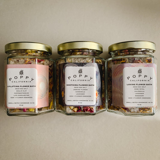 Flower Bath Salt Glass Jar Set